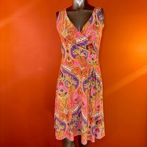 Lauren Ralph Lauren Bright Paisley Midi Dress